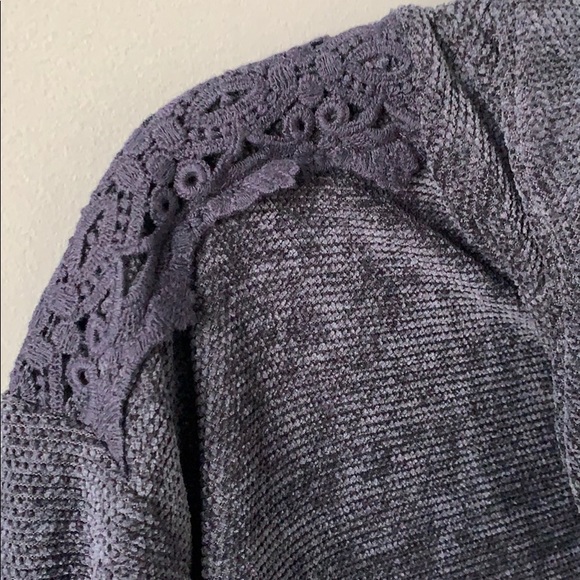 Knox Rose Crochet Turtleneck Sweater Navy Medium - Picture 5 of 8